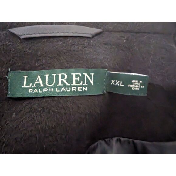 Lauren Ralph Lauren Cape Coat Women XXL Black Fringe Drape Wool Blend Mid Length - Picture 5 of 10